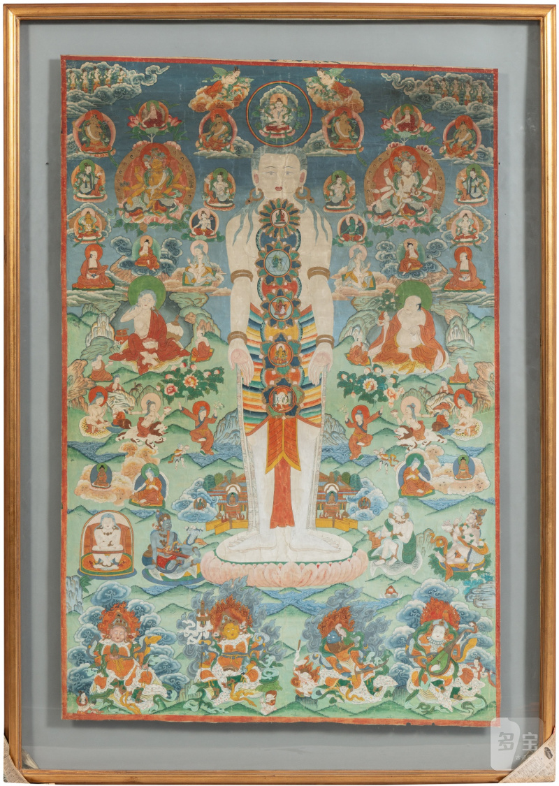 尼泊爾 十九 / 二十世紀 神我唐卡 設色布本 - 图2